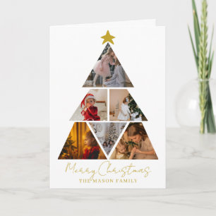 6-Foto-Tannenbaum-Weihnachtskarte Karte