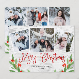 6 FOTO Weihnachten Rustikale Birch Bark Gruß