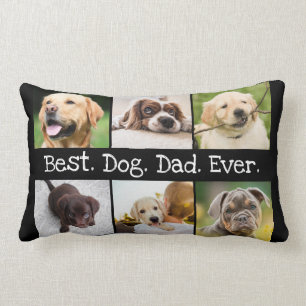 6 Fotocollage Bester Hund Vater je Schwarz/Weiß Lendenkissen