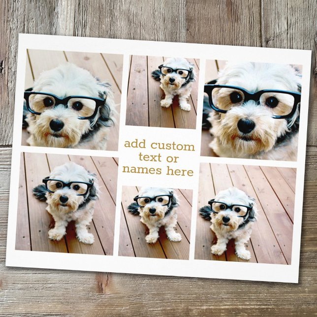 6 FotoCollage Minimalistisch - Gold und Weißgitter Flyer (Von Creator hochgeladen)