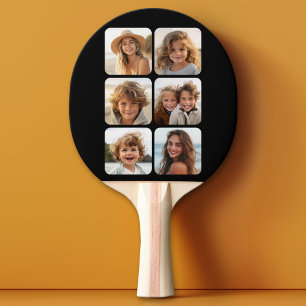 6 FotoCollage mit abgerundeten Ecken in schwarz Tischtennis Schläger