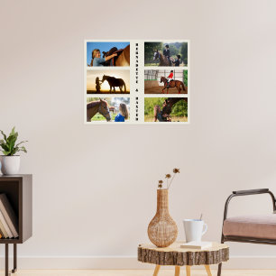 6 FotoCollage mit dem Namen für Pferdefreunde Poster