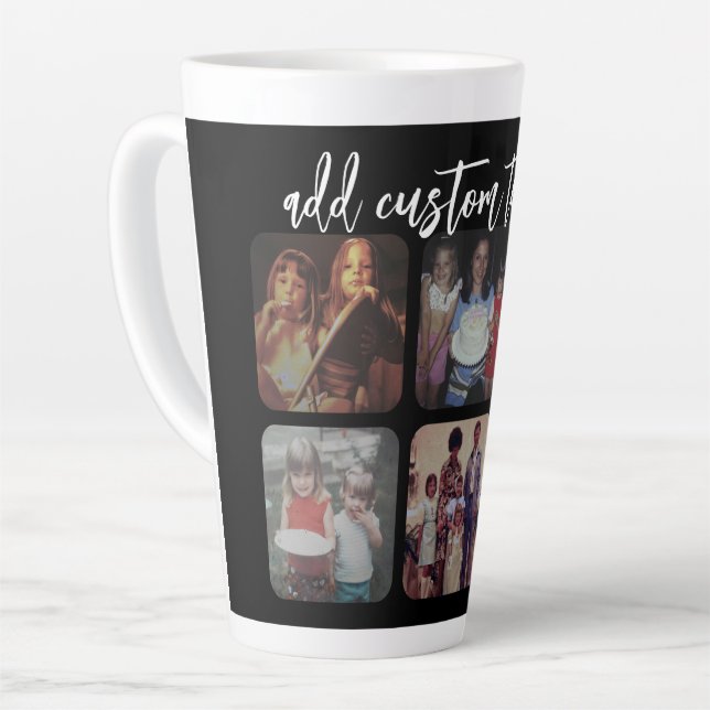 6 FotoCollage mit trendigem Bounce-Skript - schwar Milchtasse (Linke Ecke)