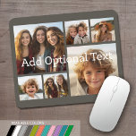 6 Fotocollage Optionaler Text — CAN Edit Grau Mousepad<br><div class="desc">Fügen Sie Ihre Lieblings-Bilder zu dieser lustigen Vorlage. Sie können quadratische Fotos oder beliebige Foto für dieses Raster verwenden.</div>