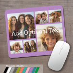 6 FotoCollage Optionaler Text — Farbe bearbeiten Mousepad<br><div class="desc">Fügen Sie Ihre Lieblings-Bilder zu dieser lustigen Vorlage. Sie können quadratische Fotos oder beliebige Foto für dieses Raster verwenden.</div>