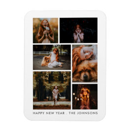 6 FotoCollage Personalisiert Neujahrsferien Magnet