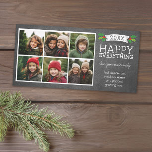 6 FotoCollage - Weihnachtskhalkboard Feiertagskarte