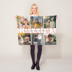 6 Fotos Grandkids Individuelle Name Geschenk für O Fleecedecke