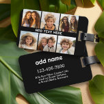 6 Fotos mit weißem Text auf schwarz Gepäckanhänger<br><div class="desc">Eine Collage von 6 quadratischen Fotos mit einer Textzeile, die in der Mitte markiert ist. Fügen Sie "GRANDPA" oder "DADDY" mit dem Foto der Kinder hinzu und machen Sie ein niedliches Medaillon für die Familie. Fügen Sie Ihre Lieblings-Bilder zu dieser lustigen Vorlage hinzu. Sie können quadratische Fotos oder beliebige Foto...</div>