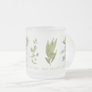 6 FRESH HERBS Frosted Glass Becher Mattglastasse