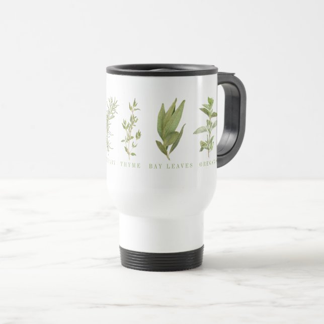 6 FRESH HERBS Travel Mug Reisebecher (VorderseiteRechts)
