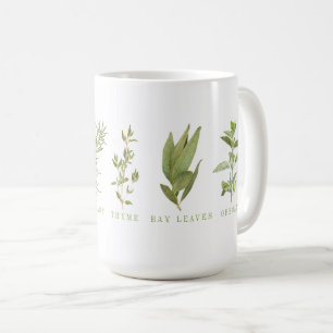 6 FRESHE KRÄUTER Hoher Weißer Becher Kaffeetasse