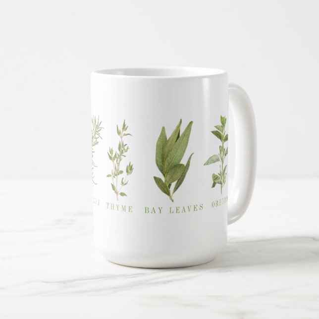 6 FRISCHE HERBS Große weiße Tasse (VorderseiteRechts)