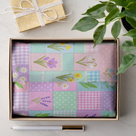 6 Frühjahrs-Blumen-Patchwork-Seidenpapiere Seidenpapier