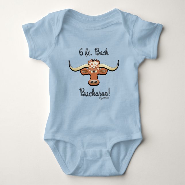 6 Ft. Back Buckaroo, Longhorn Steer Baby Strampler (Vorderseite)
