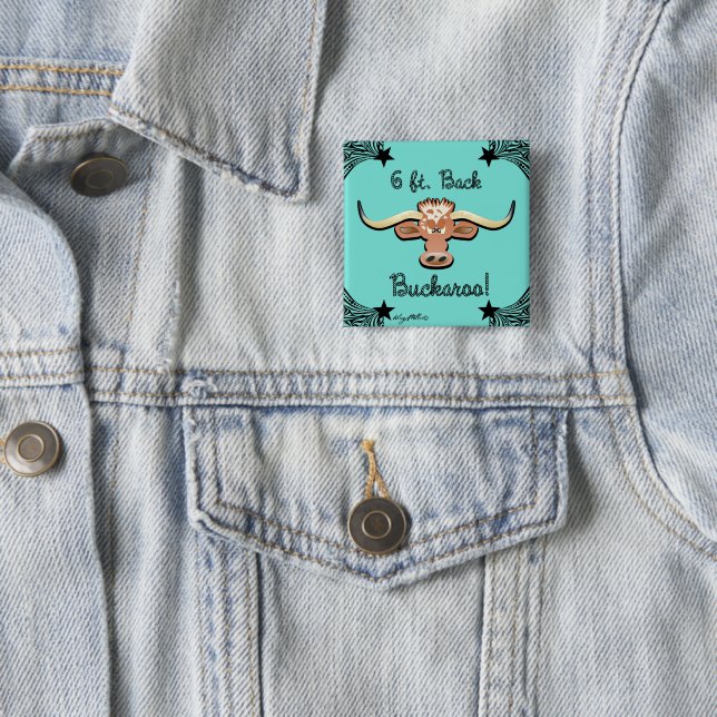 6 ft. Back Buckaroo Longhorn Steer Button (Beispiel)