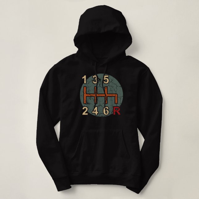 6-Gang-Schaltplanwagen mit manueller Übertragung Hoodie (Design vorne)