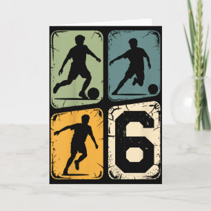 6. Geburtstag 6 Fußballspieler Junge Mädchen Fußba Karte