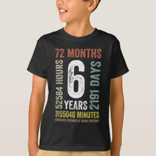 6. Geburtstag 6 Jahre Vintag Retro T-Shirt