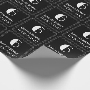 6. Geburtstag - Art Deco Inspiriert Look "6", Name Geschenkpapier