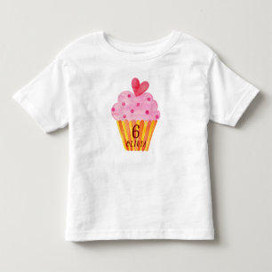 6. Geburtstag - Cupcake Backgirls Aquarell Kleinkind T-shirt