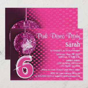 6. Geburtstag Disco Party Einladung