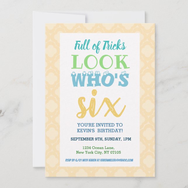 6. Geburtstag Einladung (Vorderseite)