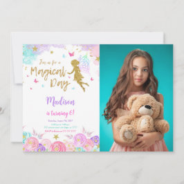 6. Geburtstag Fairy Party Foto Einladung