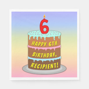 6. Geburtstag: Fun Cake and Candle + Individuelle Serviette
