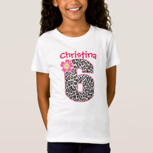 6. Geburtstag Girl Hot Pink & Leopard Druck T-Shirt