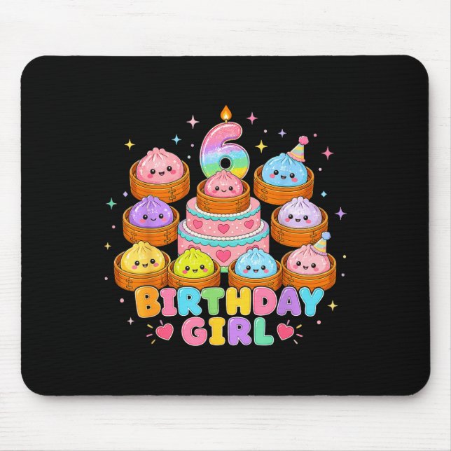 6. Geburtstag Mädchen kawaii Dumpling Anime Geburt Mousepad (Vorne)