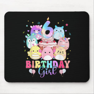 6. Geburtstag Mädchen Squish Squad Mallow 6 Jahre Mousepad