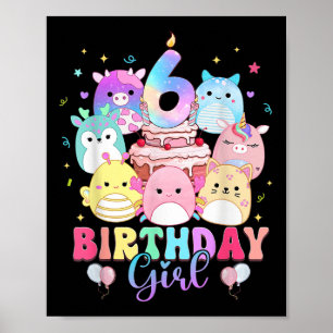 6. Geburtstag Mädchen Squish Squad Mallow 6 Jahre  Poster