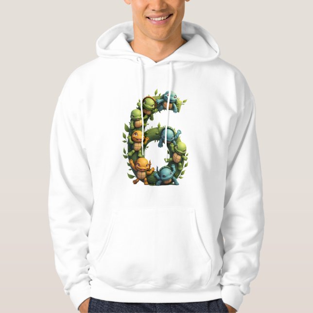 6. Geburtstag Meeresschildkröte Landschildkröte Th Hoodie (Vorderseite)