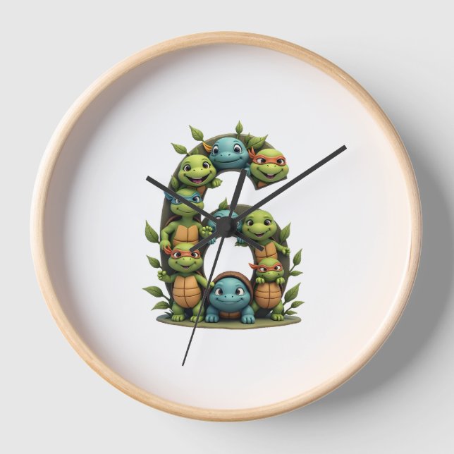 6. Geburtstag Meeresschildkröte Landschildkröte Th Uhr (Vorderseite)