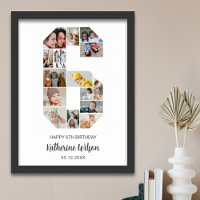 6. Geburtstag Nummer 6 Foto Collage Custom Bild