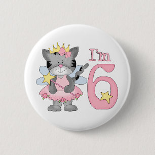 6. Geburtstag Prinzessin-Kitty Button