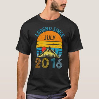 6. Geburtstag seit Juli 2016 Vintag 6 Jahr T-Shirt