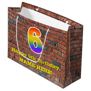6. Geburtstag: Spaß, Graffiti Inspiriert Regenboge Große Geschenktüte