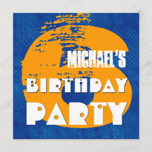 6. Geburtstags-Party 6-Jährigegrunge-Entwurf Einladung