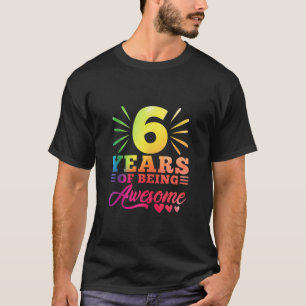 6. Geburtstagsfeier Gefärbte Krawatte 6 Jahre alt  T-Shirt