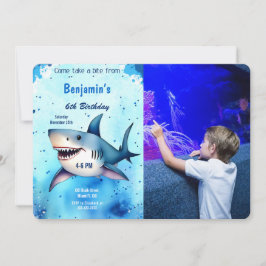 6. Geburtstagshai-Foto Einladung