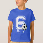 6. Geburtstagskind-Fußball personalisiert-3 T-Shirt<br><div class="desc">Karo in über 200 beliebten Geburtstagsstilen aus der "Geburtstagstee"-Kollektion meines Shops!</div>