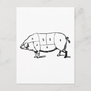 6 Grad Bacon Postkarte