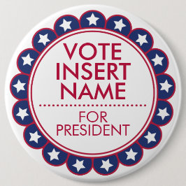 6" Großer benutzerdefinierter Knopf für Wahlkampag Button