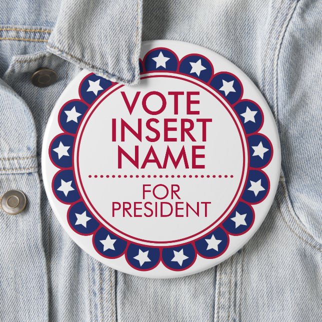 6" Großer benutzerdefinierter Knopf für Wahlkampag Button (Beispiel)