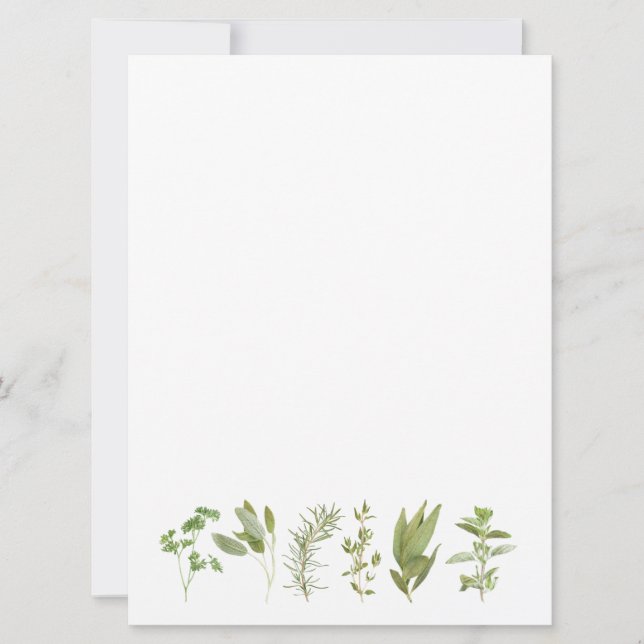 6 HERBES FRAÎCHES 6,5 x 8,75 Carte blanche à plat (Devant)