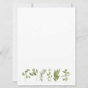 6 HERBES FRAÎCHES 6,5 x 8,75 Carte blanche à plat