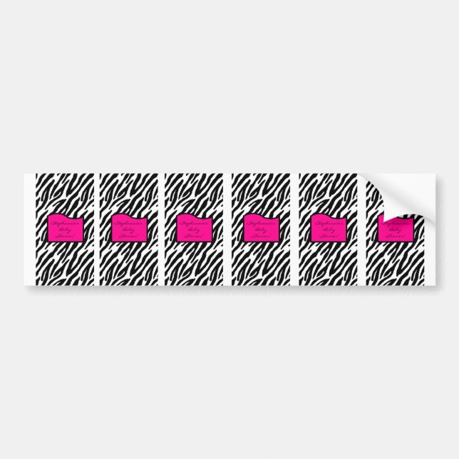 6 Hersheys Miniaturaufkleber-Pinkzebra-Druck Autoaufkleber (Vorne)