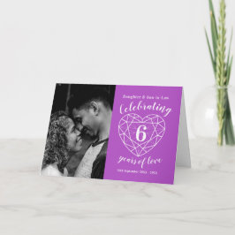 6. Hochzeit-Jubiläum lila Amethyste Karte